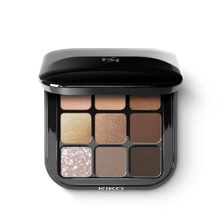 Muted Autumn Personal Color Makeup: Soft Glam Elegance Kiko Milano Glamour Multi Finish Eyeshadow Palette 01 Earth Tones