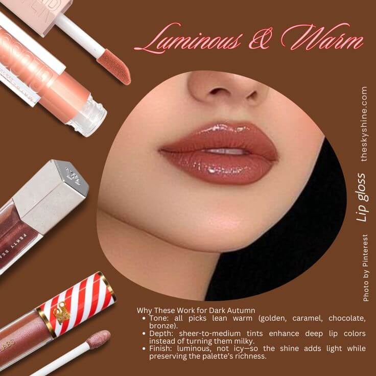 Luminous Depth: The Best Lip Glosses for Dark Autumn Beauty