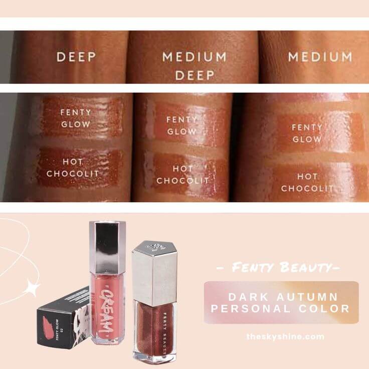 Bronze-Kissed Glow: Lip Gloss for Dark Autumn