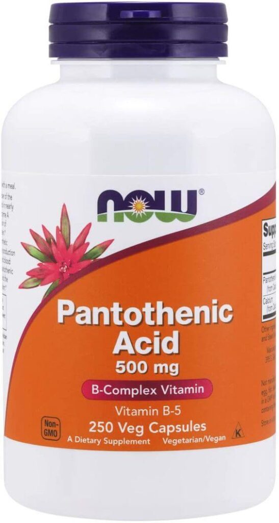 Best 5 nutritional supplements for acne skin 4. Vitamin B-5  Vitamin B-5 is called Pantothenic Acid. It can improve skin texture, make thin hair thick, and is a good nutrient for rheumatoid arthritis.(Pantothenic Acid) Pantothenic Acid NOW Supplements - Pantothenic Acid (Vitamin B-5) 500 mg 250 Capsules