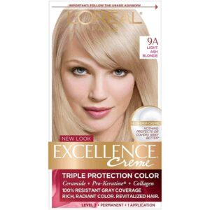 Ash Blonde hair  L'Oreal 9A Light Ash Blonde is a bright hair color dye. In fact, Gray color hair can be easily ash-blonde.