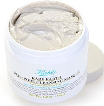 6 Best pore clay mask for oily skin 2. For oily and sensitive skin
Kiehl's Rare Earth Deep Pore Cleansing Masque  is a great product for clog pore cleaning and sebum control. It is recommended to use it with a brush because the formula is thick. 