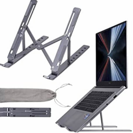 The best 3 iPad, laptop stand  2021 3. Laptop And iPad Holder On Bed Arae Laptop Holder is good to use in bed. It was released as a standard for desk laptops, but it was not suitable for me to work at a desk for a long time because of its low height adjustment angle.
