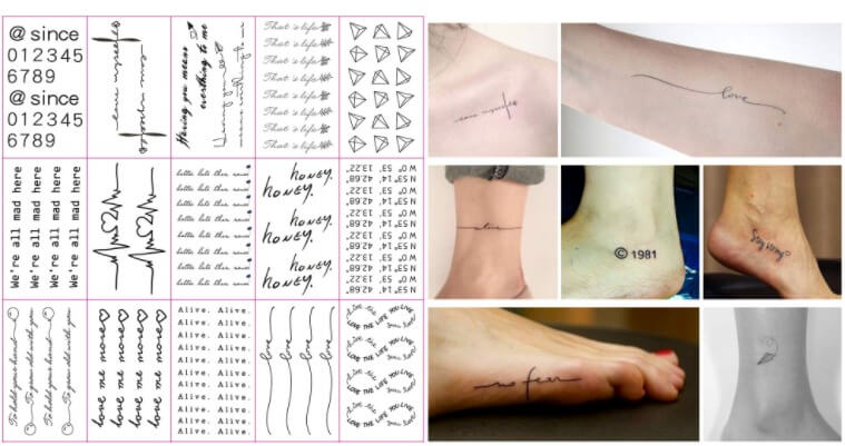 temporary tattoo sticker for women Lettering tattoo design