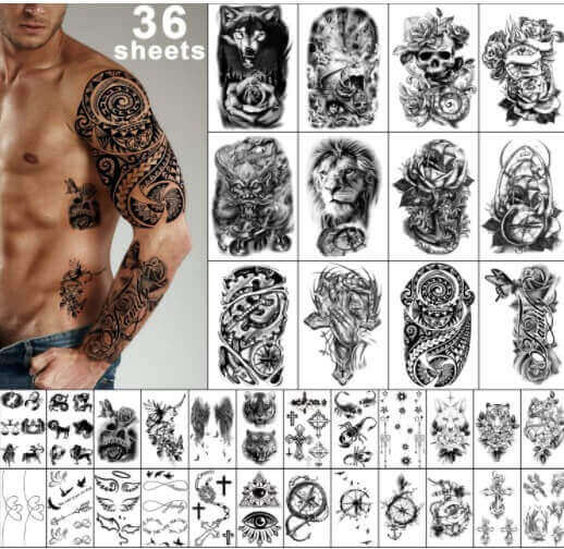 temporary tattoo sticker for men Animal design