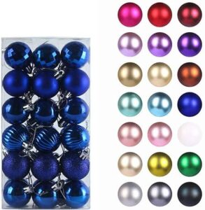 Best 17 Christmas tree decorations 1. Outdoor Christmas tree with lights
GameXcel 1.6" x 36 Pack (blue) Christmas Ball Ornaments 
