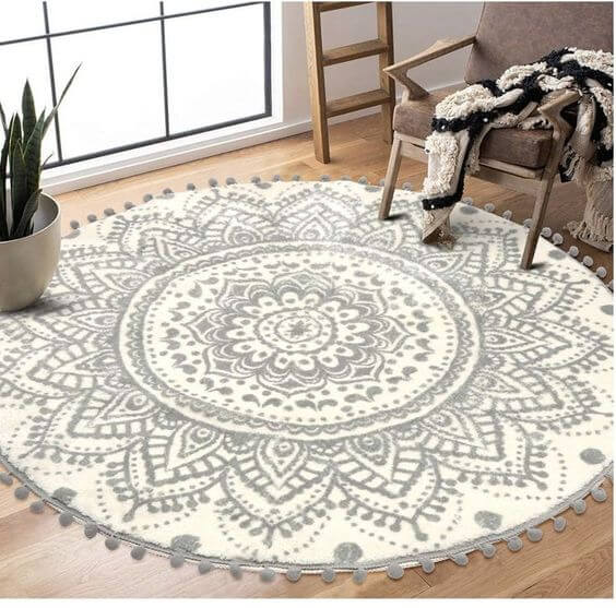 The 14 Best Christmas home decoration sofa 4. Christmas Sofa Rug Gray Mandala Rug