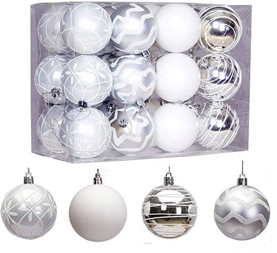 Best 17 Christmas tree decorations 3. Indoor Christmas tree without lights
24ct Christmas Ball Ornaments