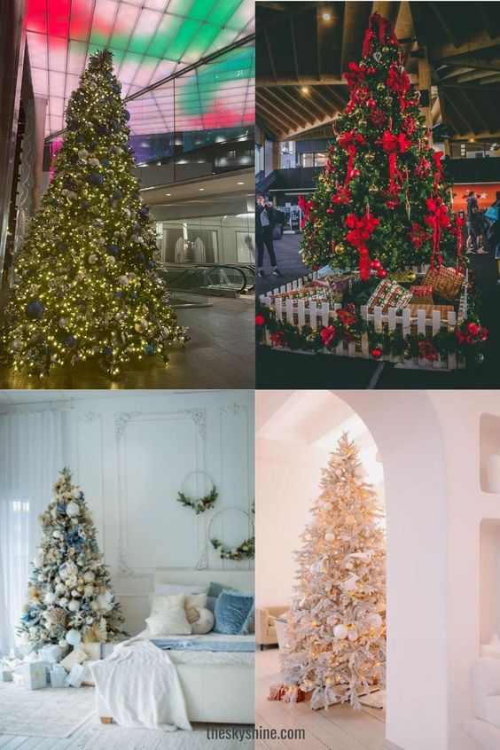 Best 17 Christmas tree decorations 
Today, I will introduce 4 looks that can enhance your Christmas tree decorations both inside and outside the house. These looks incorporate typical Christmas items such as trees, ball ornaments, lights, and candles.