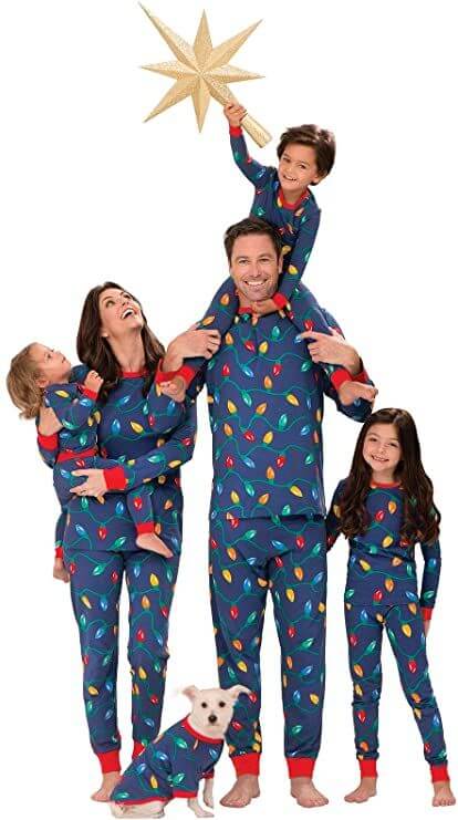 Best funny Christmas pajamas for family  Christmas fabric pajamas are designed full of lights