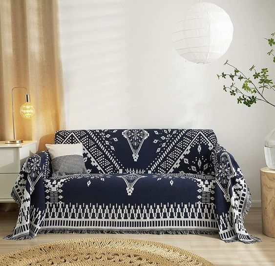 The 14 Best Christmas home decoration sofa 1. Christmas Sofa Cover Deep Blue Thick Couch Cover