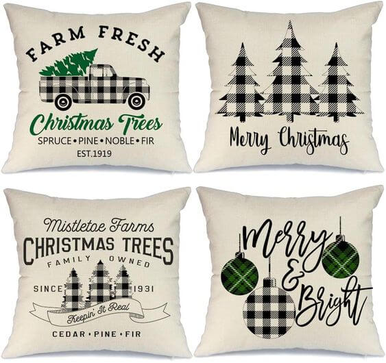 The 14 Best Christmas home decoration sofa 2. Christmas Decor Pillow Case for Sofa Couch Christmas Tree Pillow Cover