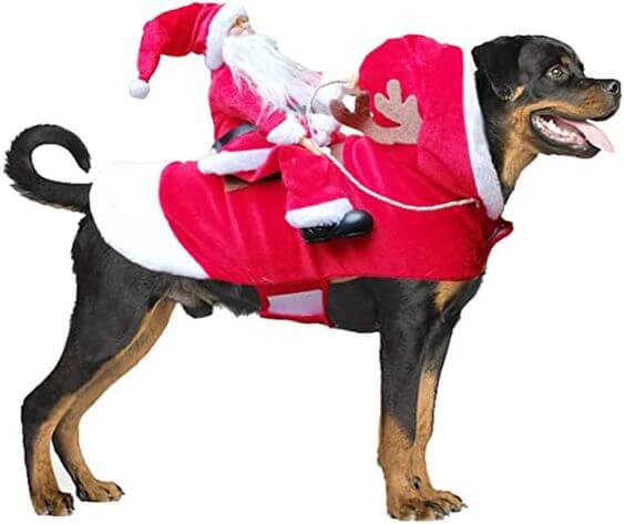 Best funny Christmas pajamas for family Christmas Costume for dog & cat The Santa Christmas Dog Costume consists of non-stick dog's hair Velcro closure, so can be taken on and off easily. And they come in a variety of sizes, from small to large.