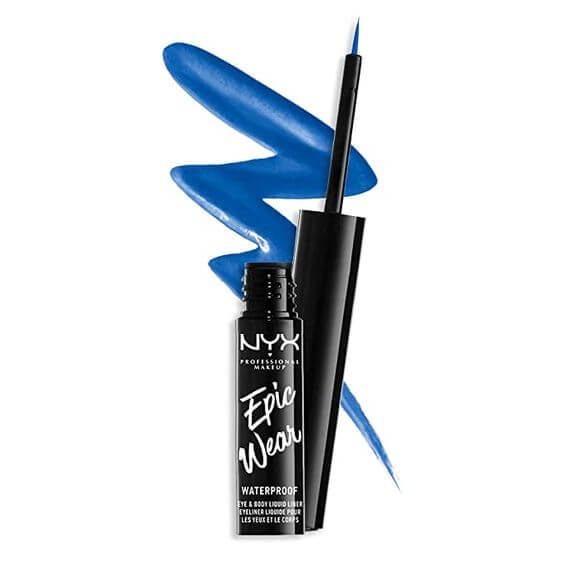 Blue Eyeliner for Summer Music Festival Makeup NYX Epic Wear Liner Stick #Sapphire