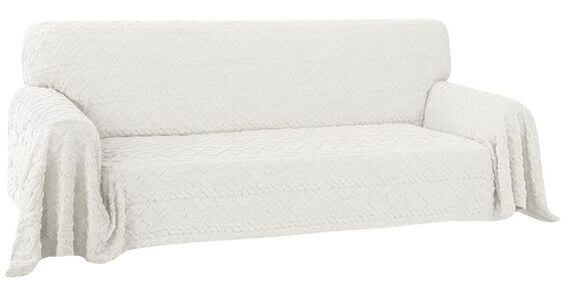 14 Best Christmas home decoration sofa 1. Christmas Sofa Cover Ivory Velvet Couch Slipcover