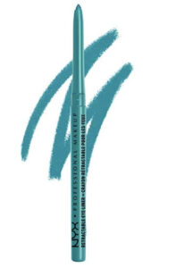 2022 beauty trend:Colorful eyeliner blue nyx eye liner NYX Mechanical Eye Pencil, Aqua Green