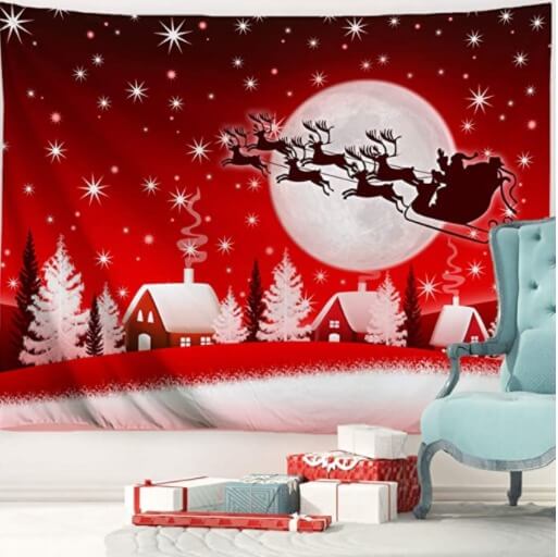 Christmas wall decorations home:Tapestry, Curtain Light 2. Wall Tapestry Christmas 
Christmas wall decorations home Tapestry for home chidren and kids