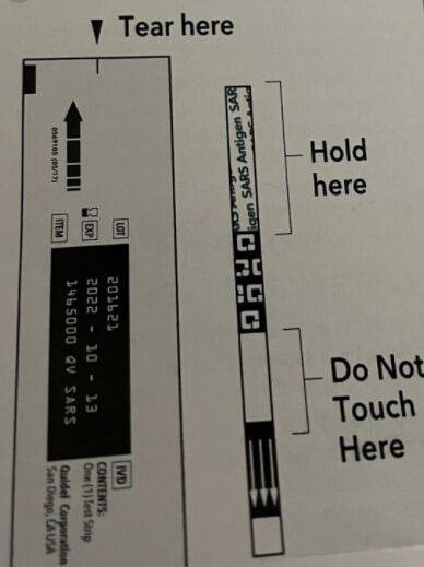 Quidel QuickVue at home OTC COVID-19 Test kit Review  How to use COVID-19 Test kit at home  Step 4. Place swab in the tube