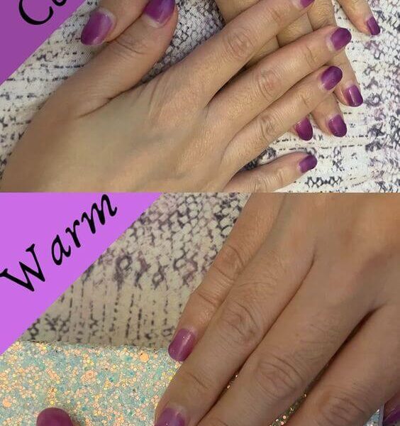 Temperature Color Changing Violet gel nail – Tutorial