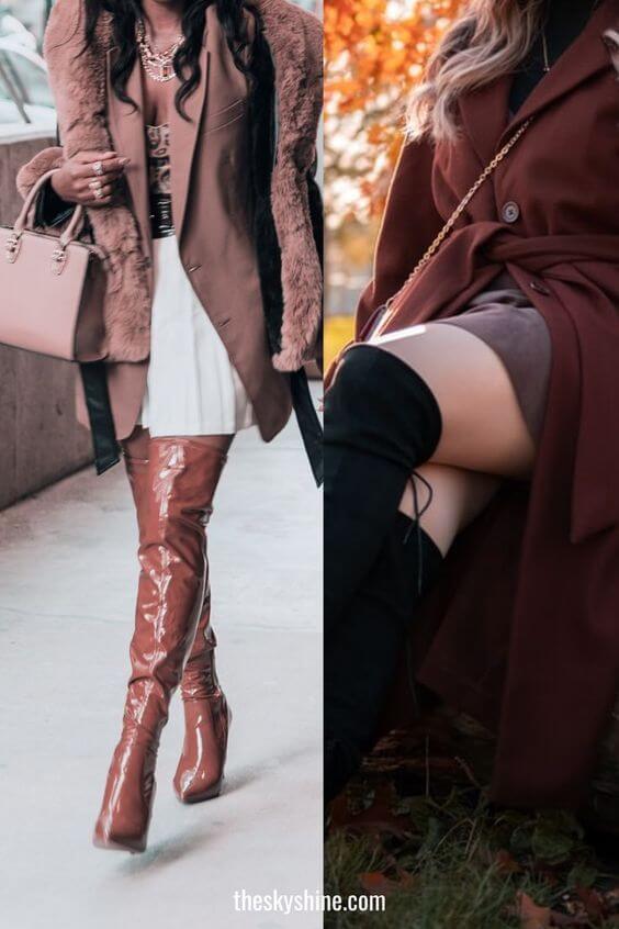 Thigh-high boots: How to wear long boots to match FW 1. Mini skirt
