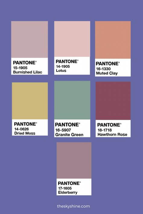 2022 Beaty trend color: Very Peri BALANCING ACT Balancing Act is a complementary color palette where the natural balance of warm and cool tones supports and reinforces each other.