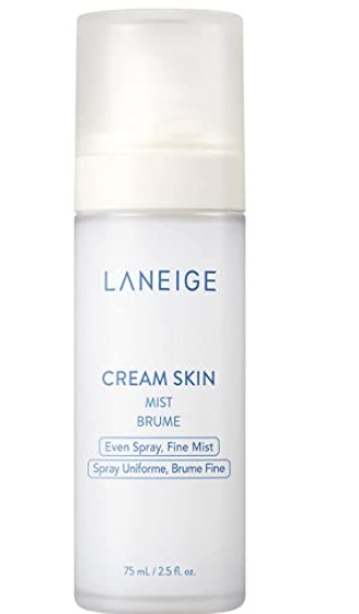 The 8 Best Glowing skin makeup for dry skin 4. Sponge with mist and apply shiny base makeup LANEIGE Cream Skin Mist