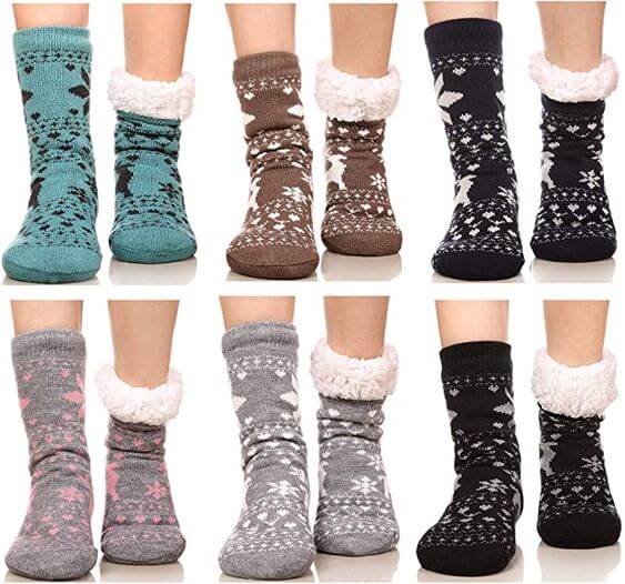 The 10 Best Fuzzy and Fluffy Socks to keep warm for women 1. Ankle Fluffy Sock Women's Slipper Socks Set 6 Pairs  small size