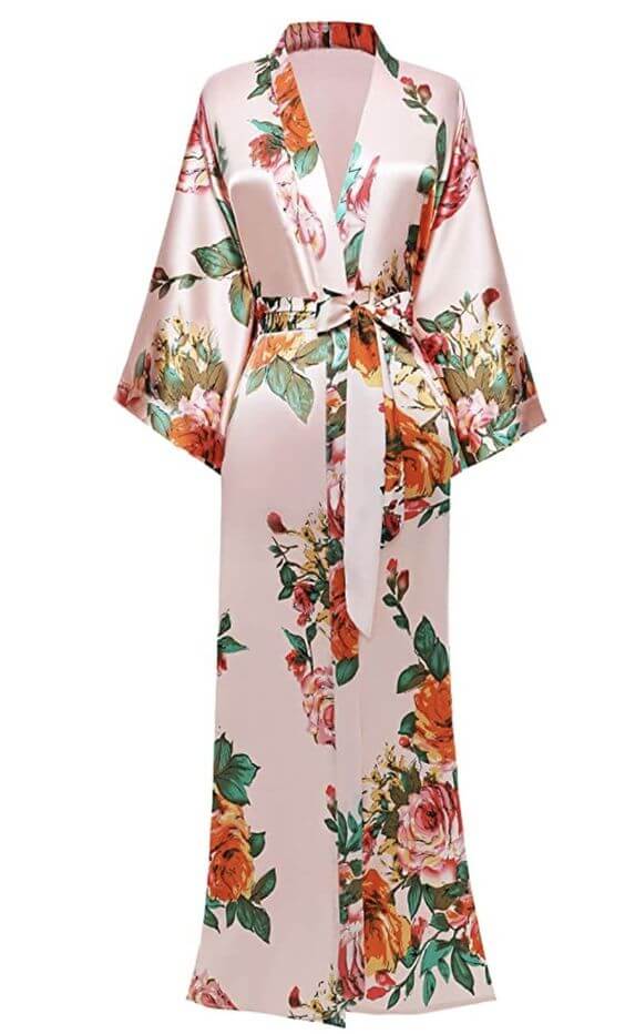 BABEYOND Kimono Robe Long Floral Bridesmaid Wedding Bachelorette Party Robe 53 Inches 12 Best Getting Ready Bridal Wedding Robe 2022