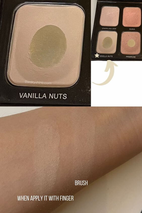 Eyeshadow: Laura Mercier Vanilla nuts Review 1. Color Laura Mercier Vanilla nuts is light Neutral Champagne.  After applying it, it's a matte white color that naturally suits your skin. 