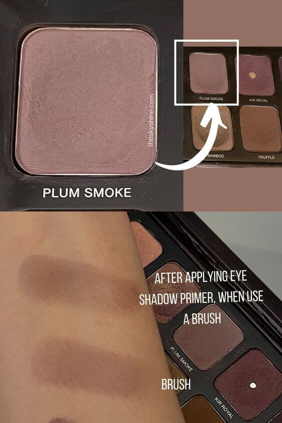 Eyeshadow: Laura Mercier plum smoke Review Plum smoke is a medium dark purple color when applied with fingers.  And when I use it with a brush, the Smoky Amethyst color comes out. It is a color that comes out well even without an eyeshadow primer. If you want a more vivid color, apply Plum Smokey after using the eyeshadow primer.