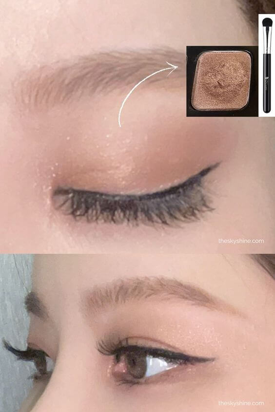 Eyeshadow: LAURA MERCIER Copper Review 2. How to use Thick brush for Copper When you use it all over your eyelid, I recommend using a thick brush (Ducare smoky eyeshdaow brush). Because it helps to complete polished eye makeup with just one touch without layers.