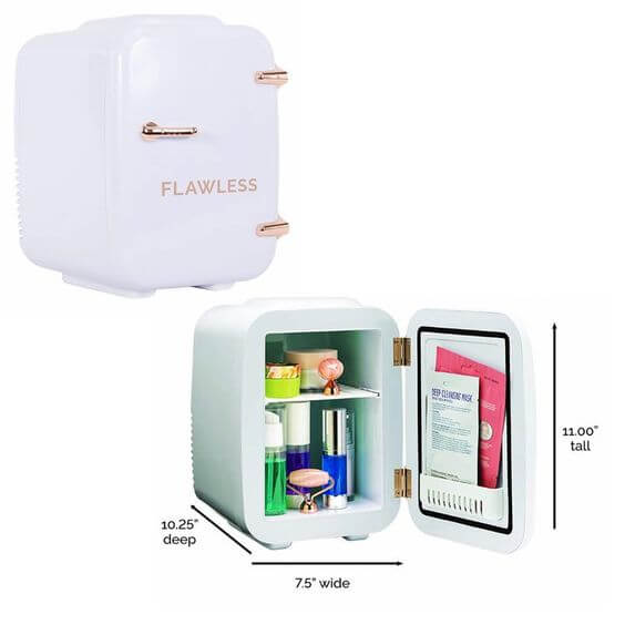 The 6 Best Mini Refrigerator For Skincare 2022 Finishing Touch Flawless Mini Beauty Fridge for Makeup and Skincare, White, 4 Liter