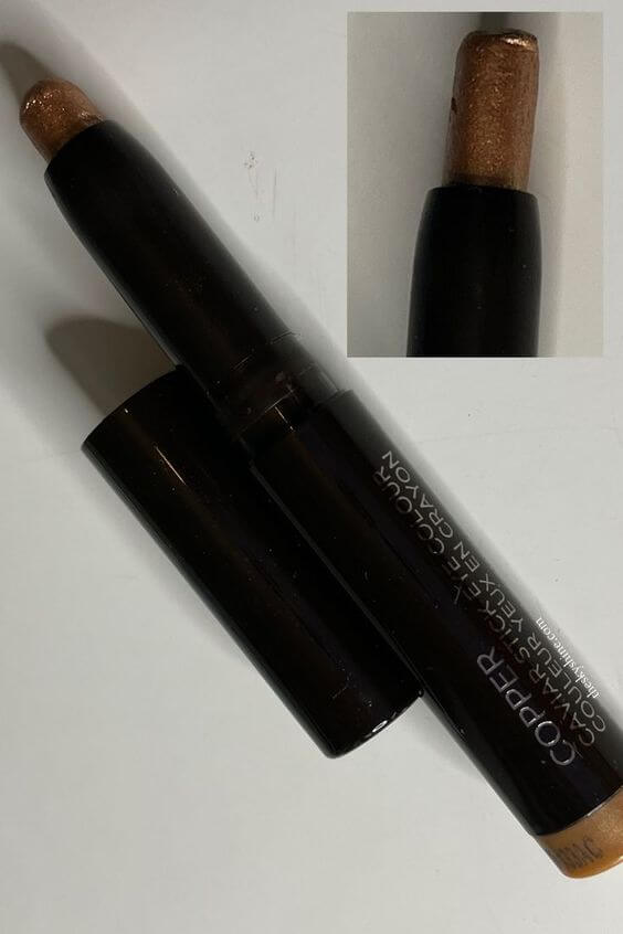 Laura Mercier Caviar Stick Copper Review Laura Mercier Caviar Stick Copper is a glitter eye makeup product that doesn't flake and can be applied easily, and the color and glitter last longer than 10 hours without erasing or smudging.