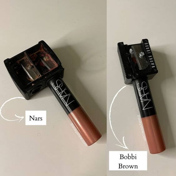 Nars Velvet matte lip pencil Sex machine Review 2. How to use  Get sharp and precise tips with makeup sharpener