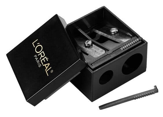 5 Best Makeup Dual Pencil Sharpener loreal Pencil Sharpener L’Oreal Paris Dual Sharpener has the ability to easy to sharpen both pencil eyeliner and jumbo pencils, and eyebrow pencils.