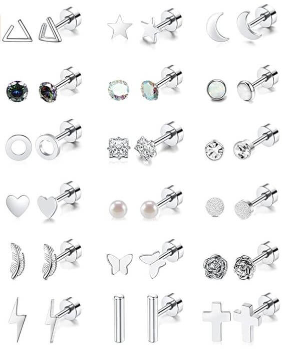 Best 10 Screw back Stud Earrings 2022 4. Tragus Earrings Set