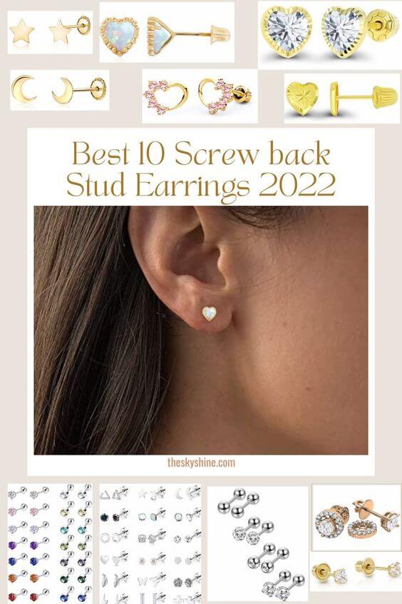 Best 10 Screw back Stud Earrings 2022 Screw back Stud Earrings are comfortable after wearing. For example, the back of your ears don't hurt, so you can fall asleep comfortably with it on, and for long hair, these earrings don't fall off while shampooing, so you don't have to lost them. Also, this is good item for active sports.