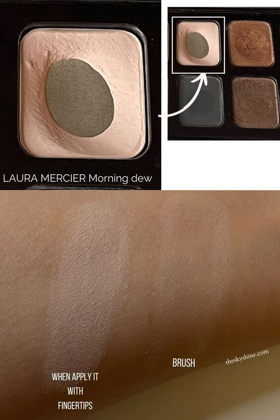 Eyeshadow: LAURA MERCIER Morning dew Review 1. Color LAURA MERCIER Morning dew is a light neutral pink with matte finish. 