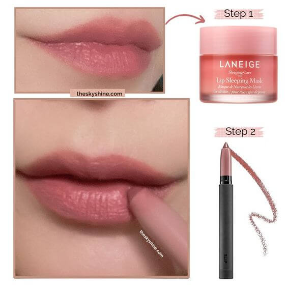 Bite Beauty Lip Crayon GLACE Review
2. How to use You can easily feature it with medium dark pink lips. The picture above shows how you look when you apply it only once. If you layer it several times, you can create a bold lips.