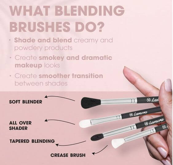 Lamora - Eyeshadow Brush Set Blending Brushes 