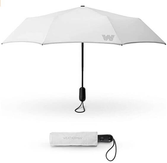 4 Best mini travel umbrella 2022 1. High Quality Windproof Umbrella Weatherman The Weatherman travel umbrella fully resists Winds and rain for you. And it is built using an industrial-strength fiberglass frame, defending against inverting and breaking.