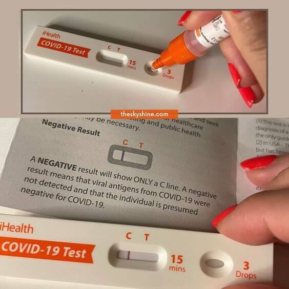 iHealth COVID-19 Antigen Rapid Test Review 3. Result In about 15 minutes you'll know the results. A negative test result means that the virus that causes COVID-19 was not found in your sample.