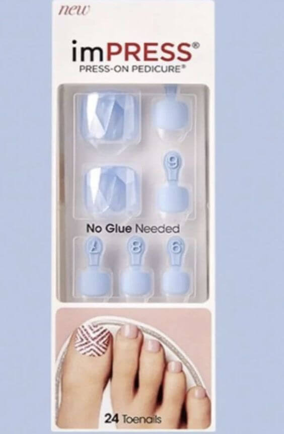 Kiss imPRESS Nail 83657 Blue, White, Silver Review kiss imPRESS Blue Fake nails & Pedicures
 kiss imPRESS Blue Fake Pedicures