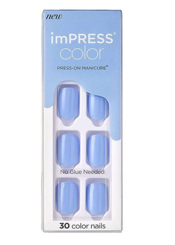 Kiss imPRESS Nail 83657 Blue, White, Silver Review  kiss imPRESS Blue Fake nails & Pedicures
kiss imPRESS Blue Fake nails