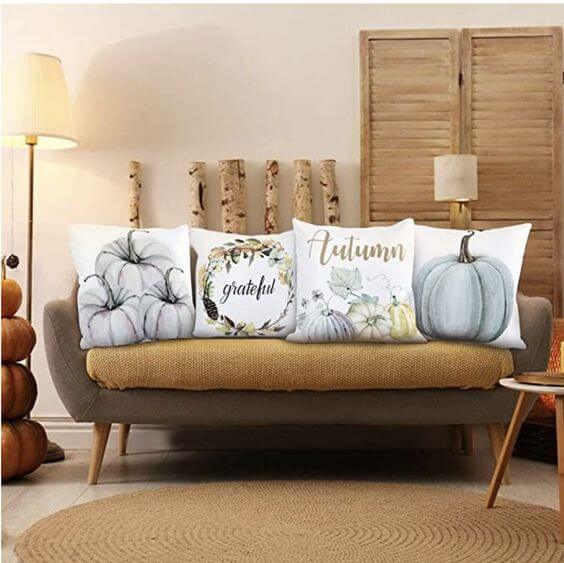 Best 5 Pumpkins Fall Decorations For Home Pumpkin-themed throw pillow covers, featuring pumpkin illustrations and patterns, can instantly cozy up your living spaces for fall. They can also be easily swapped out with other seasonal designs