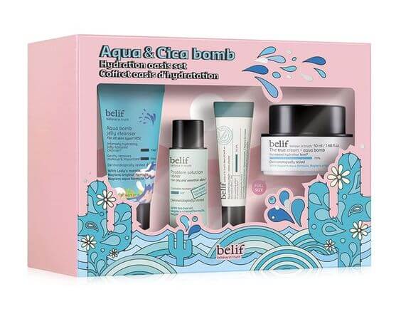 Belif Aqua Bomb Jelly Cleanser Review Gel Gentle-Foaming Face Wash Gel for Dry & Sensitive skin  belif Aqua Bomb & Cica Bomb Soothing Set