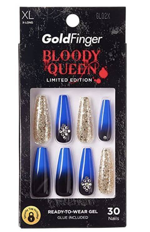 Best 10 Fake Long nails Halloween 2022 Blue halloween nails