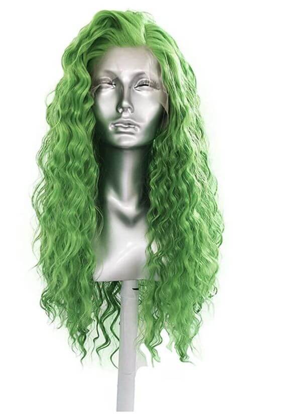 19 Best Halloween Joker Costume Idea: Makeup, Hair, Sui Green Long Wavy Synthetic Lace Front Wigs for Women 