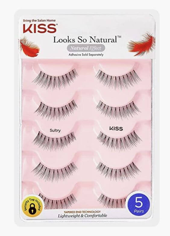7 Best Black False Eyelash For Everyday 1. Looks So Natural False Eyelashes Kiss strip lashes are the best easy to use for beginner. It creates natural-looking eyelashes that blend beautifully with your own lashes.