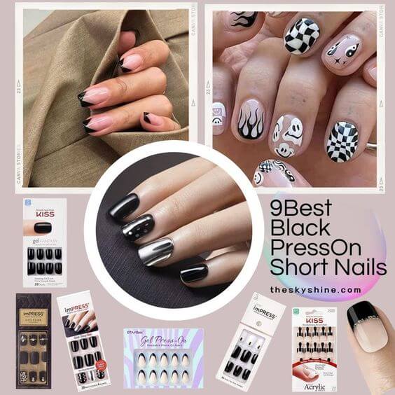 9 Best Black Press On Short Nails I introduce black short nails with various designs that you can do quickly at home. This provides an amazing gel shine with ready-to-wear gel nails